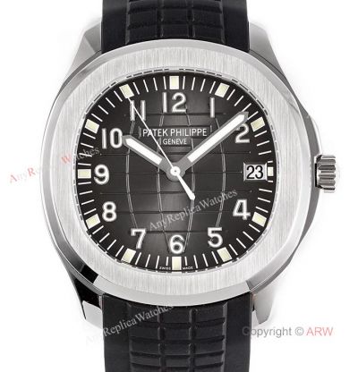 (ZF) Swiss 324 5167A Patek Philippe Aquanaut Grey Dial Black Rubber Band Automatic Watch Replica 